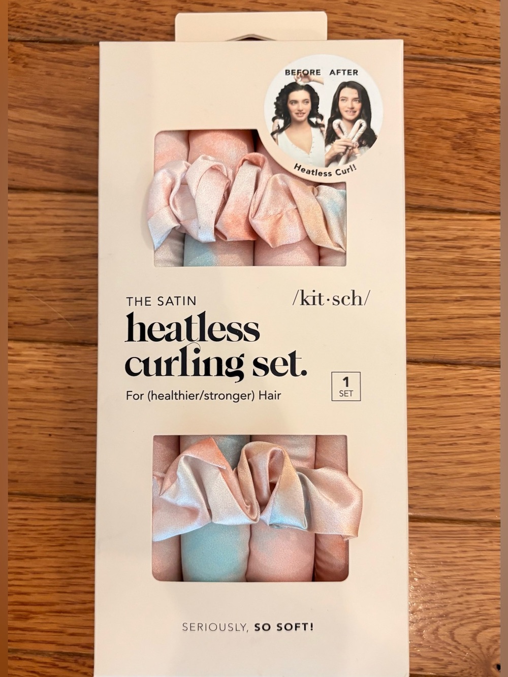 Kitsch Satin Heatless Curling Set - Pastel Pink & Light Blue